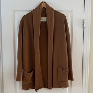 Aritzia Babaton Wool Cashmere Blend Open Front Cardigan in Camel, Size XS